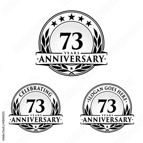 73 years anniversary collection logotype. Vector and illustration.