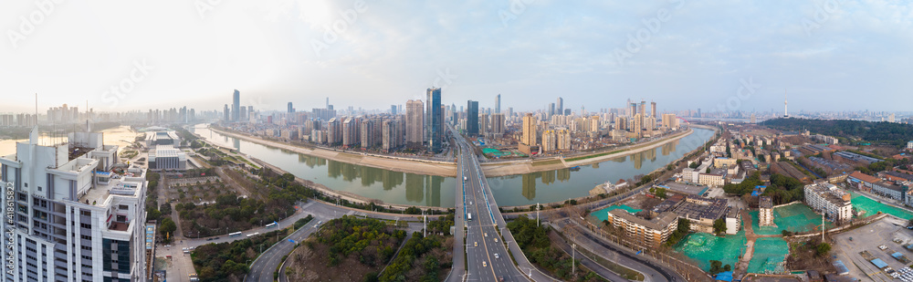 Wuhan city skyline scenery in Wuahn, Hubei, China