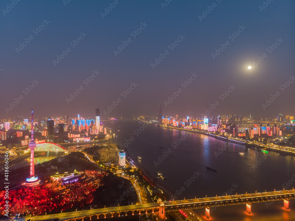 Wuhan city skyline scenery in Wuahn, Hubei, China
