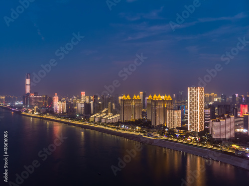 Wuhan city skyline scenery in Wuahn  Hubei  China