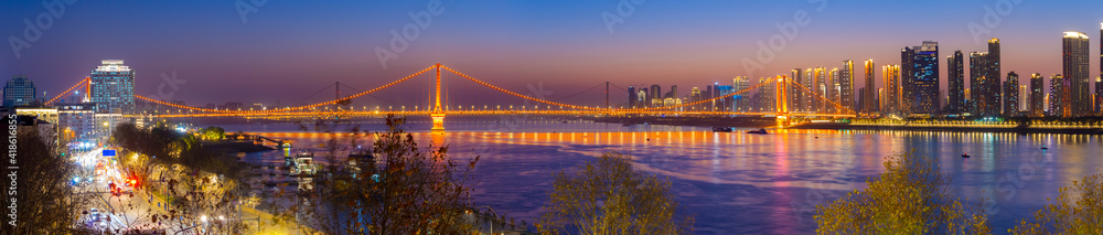 Fototapeta premium Wuhan city skyline scenery in Wuahn, Hubei, China