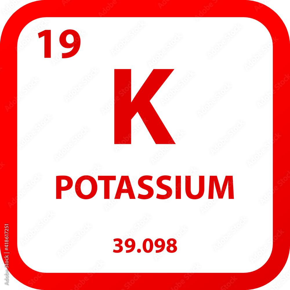 Potassium K Alkali metal Chemical Element vector illustration diagram, with atomic number, mass and electron configuration. Simple outline flat design for education, lab, science class. Potassium K Alkali metal Chemical Element vector illustration diagram, with atomic number, mass and electron configuration. Simple outline flat design for education, lab, science class.