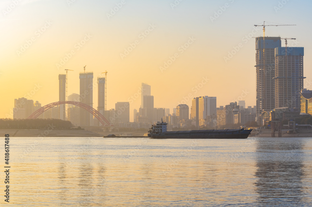 Wuhan city skyline scenery in Wuahn, Hubei, China