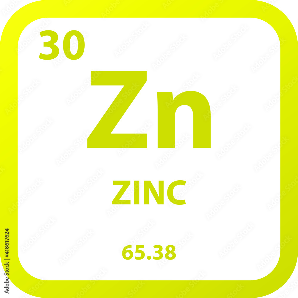 Zinc Zn Transition metal Chemical Element vector illustration diagram