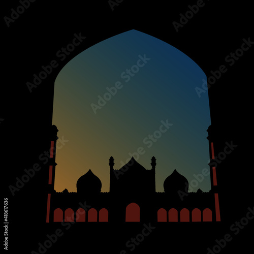 Illustration design templates for mosques, Ramadan, Isra mi'raj etc