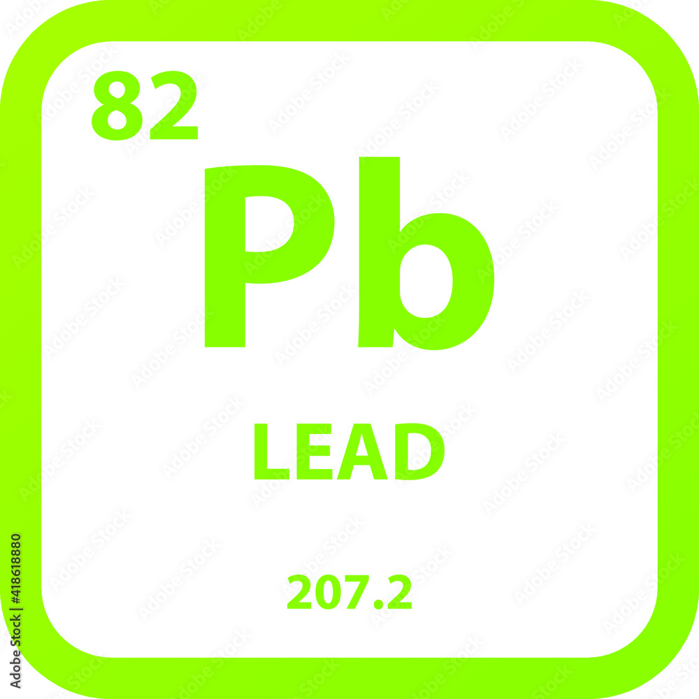 Lead Pb Post transition metal Chemical Element vector illustration ...