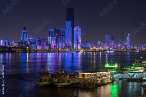 Wuhan city skyline scenery in Wuahn, Hubei, China