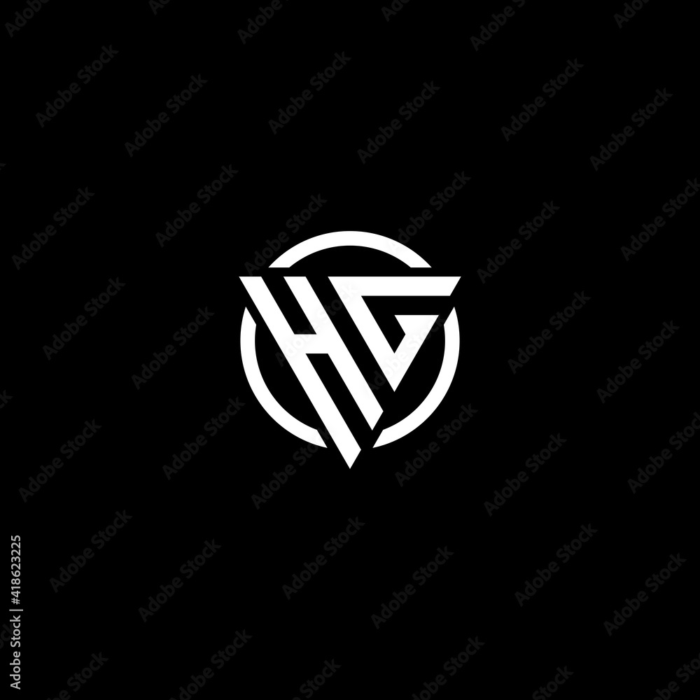 Triangle Circle logo design letter HG. Monogram Design Vector template Triangle Circle logo design letter HG. Monogram Design Vector template