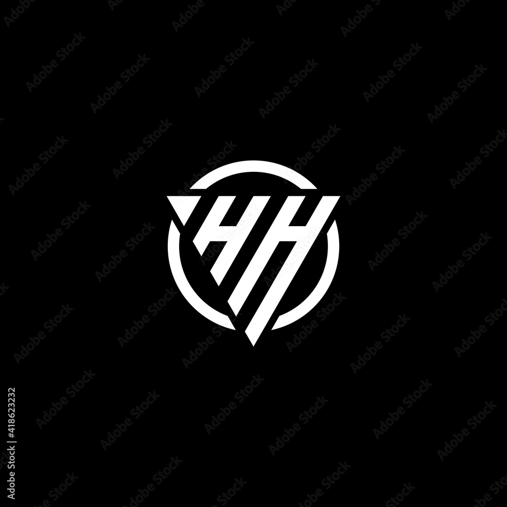 Fototapeta premium Triangle Circle logo design letter HH. Monogram Design Vector template