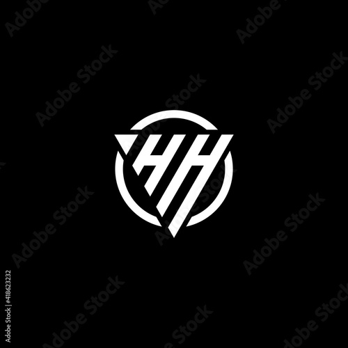 Triangle Circle logo design letter HH. Monogram Design Vector template Free Download Triangle Circle logo design letter HH. Monogram Design Vector template - GFXLoad