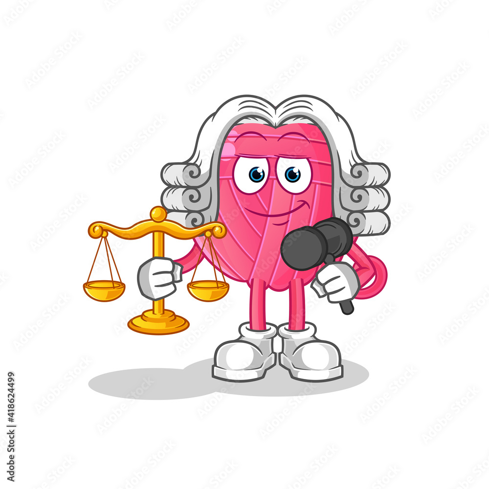 yarn ball lawyer cartoon. cartoon mascot vector