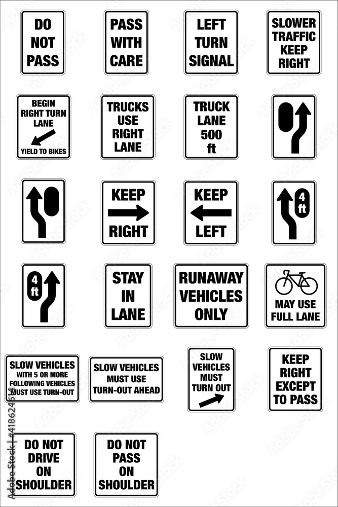 Road signs in the United States, traffic codes in the United States