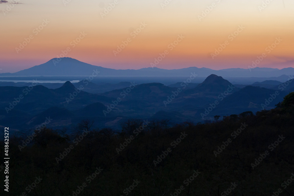 Nice view of rare hills near to the Gulf of Fonseca in Honduras