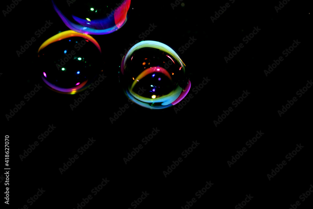 Macro shot of soap bubbles