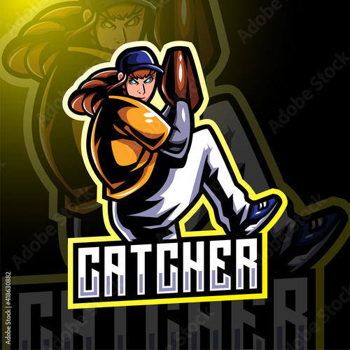 Catcher esport mascot logo design
