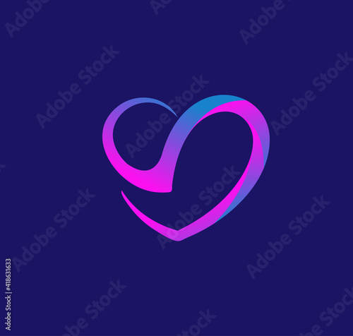 colorful Letter S Heart Shape Logo Template Stock Vector,Hand drawn heart sign for page decoration and design illustration