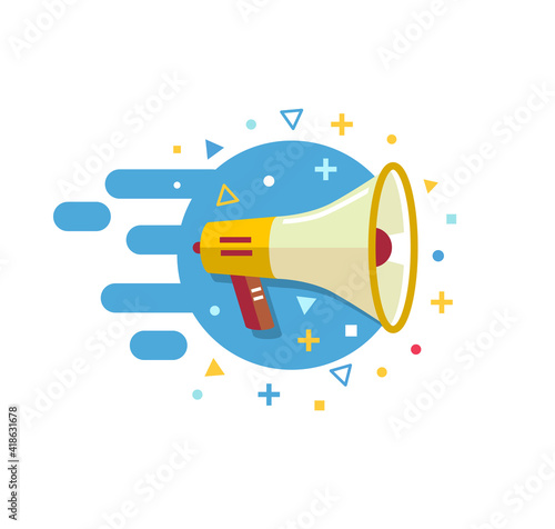 Megaphone linguist icon. Flat illustration of megaphone linguist vector icon for web design
