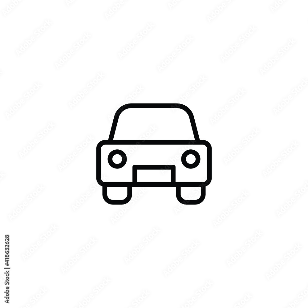 Car front line icon. Simple outline style sign symbol. Auto, view, sport, race, transport concept. Vector illustration isolated on white background. EPS 10. Car front line icon. Simple outline style sign symbol. Auto, view, sport, race, transport concept. Vector illustration isolated on white background. EPS 10.