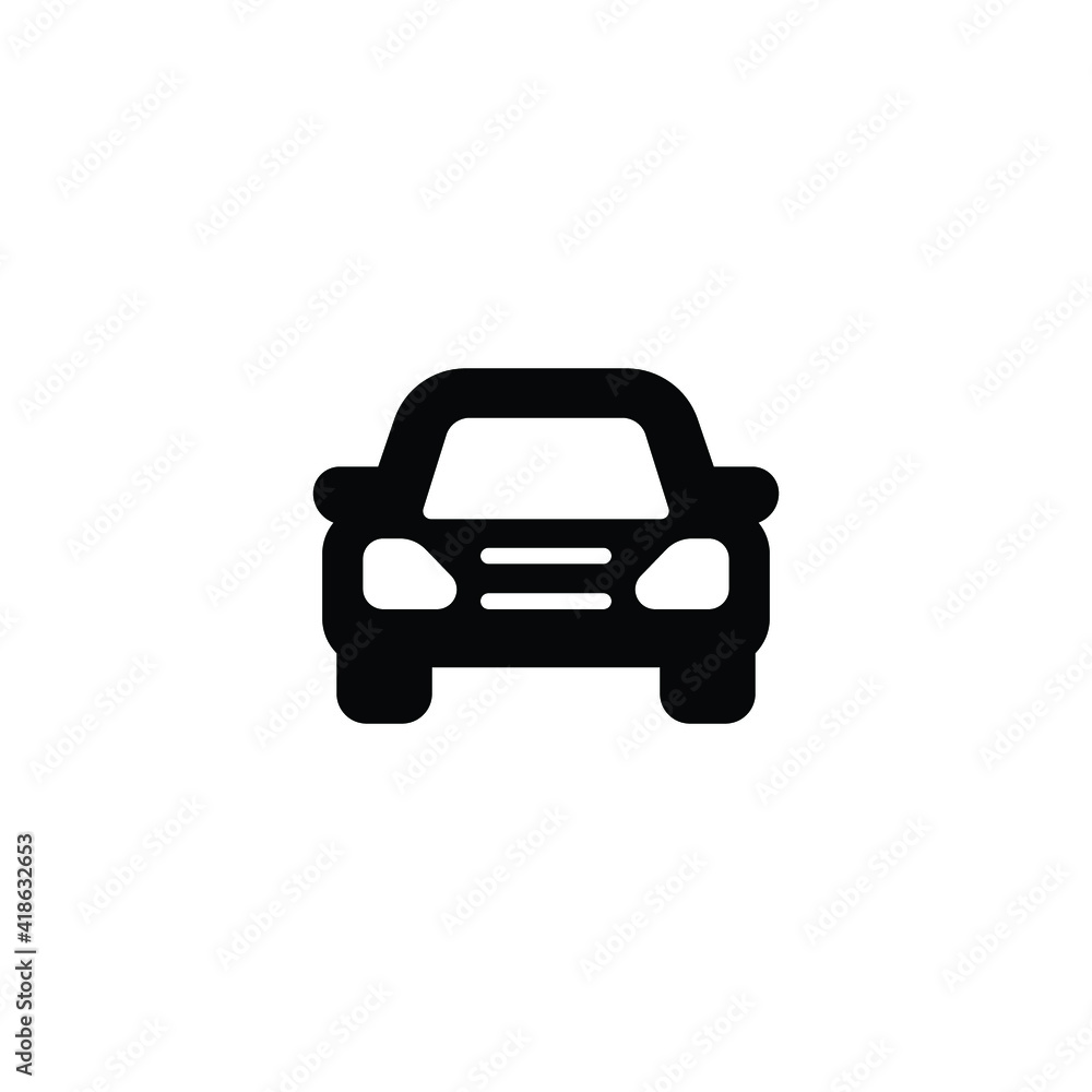 Car front glyph icon. Simple solid style sign symbol. Auto, view, sport, race, transport concept. Vector illustration isolated on white background. EPS 10.