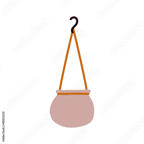 macrame plant hangers pot icon illustration