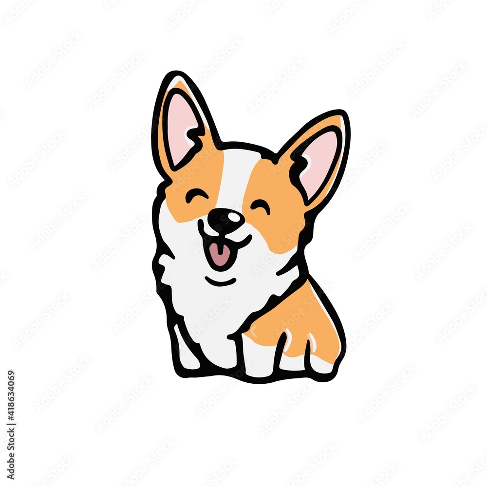Corgi dog Cute welsh corgi vector cartoon illustration isolated on white background. Funny corgi butt modern flat design element for badges, labels, cards Corgi dog Cute welsh corgi vector cartoon illustration isolated on white background. Funny corgi butt modern flat design element for badges, labels, cards