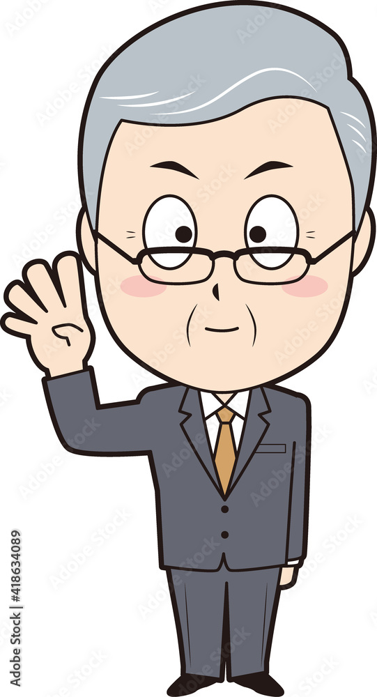 カウントするシニア男性ビジネスマン④ カウントするシニア男性ビジネスマン④