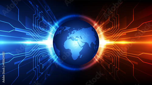 vector digital global technology concept, abstract background illustration