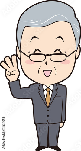 カウントするシニア男性ビジネスマン③