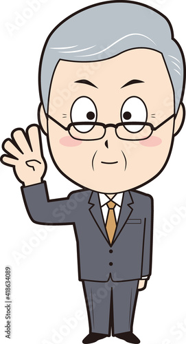 カウントするシニア男性ビジネスマン④