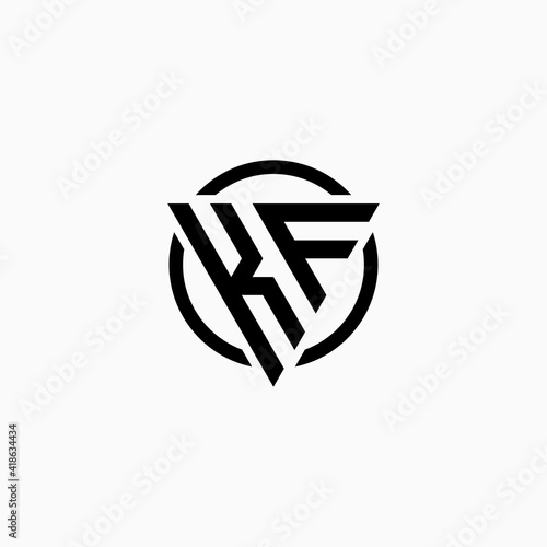 Triangle Circle logo KF letter design. Monogram Design Vector template Free Download Triangle Circle logo KF letter design. Monogram Design Vector template - GFXLoad