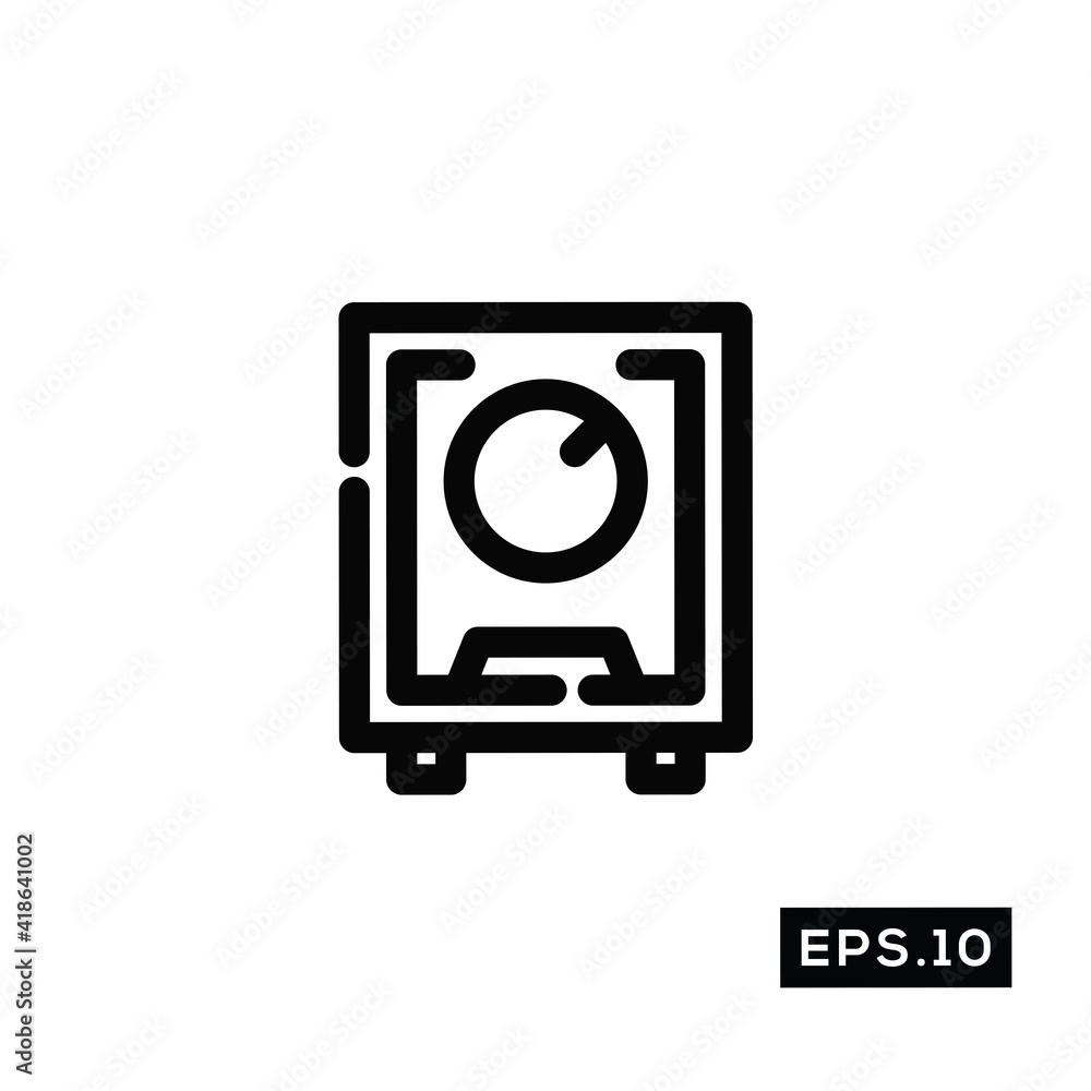 Safebox line Icon Vector. Deposit box Symbol Vector Safebox line Icon Vector. Deposit box Symbol Vector