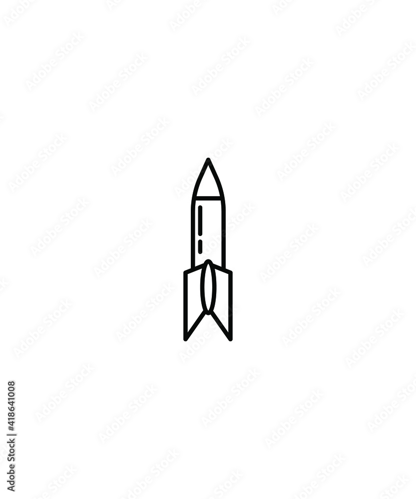 missile icon,vector best line icon.