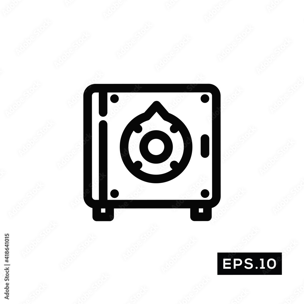 Safebox line Icon Vector. Deposit box Symbol Vector Safebox line Icon Vector. Deposit box Symbol Vector