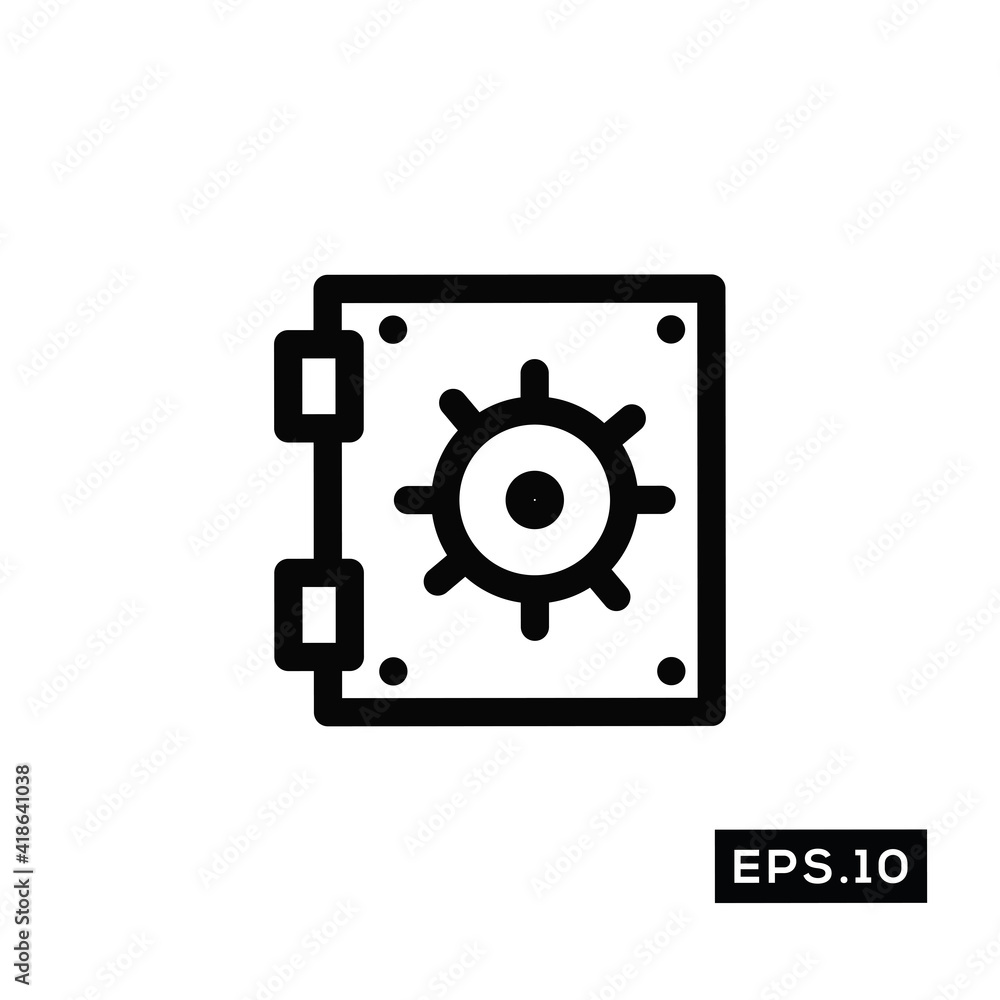 Safebox line Icon Vector. Deposit box Symbol Vector Safebox line Icon Vector. Deposit box Symbol Vector