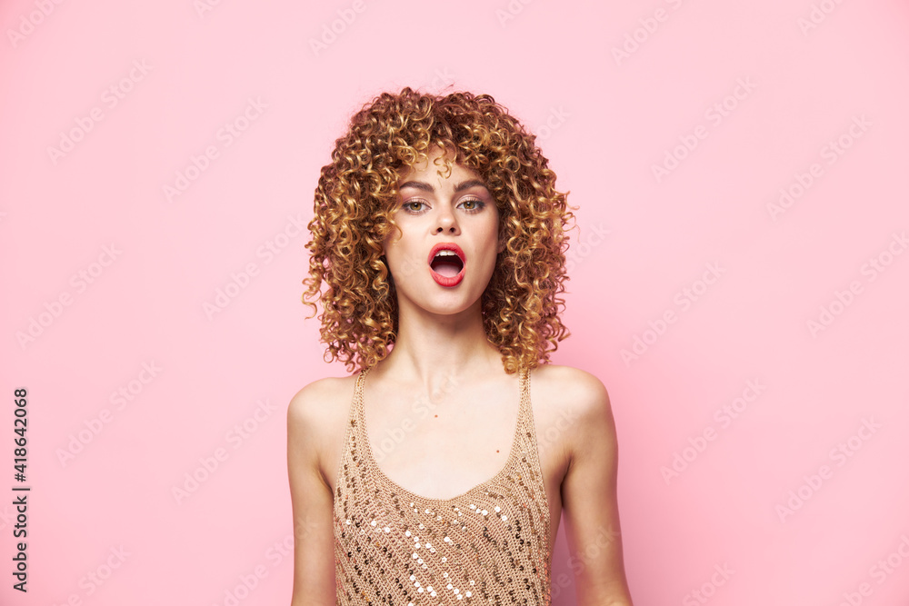 Stylish girl T-shirt with sequins isolated background Stylish girl T-shirt with sequins isolated background