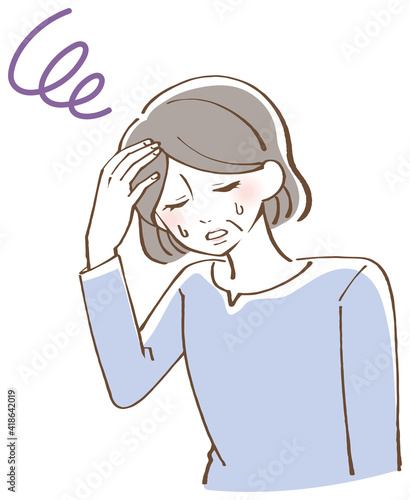 貧血 眩暈 シニア 女性イラスト