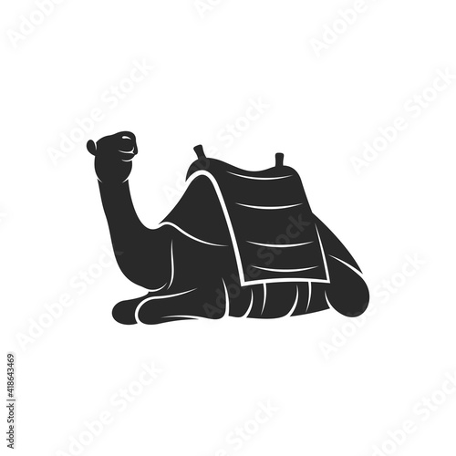 Camel vector illustration design, silhouette camel with black colour
