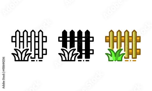 Hedge icon. With outline, glyph, and filled outline styles