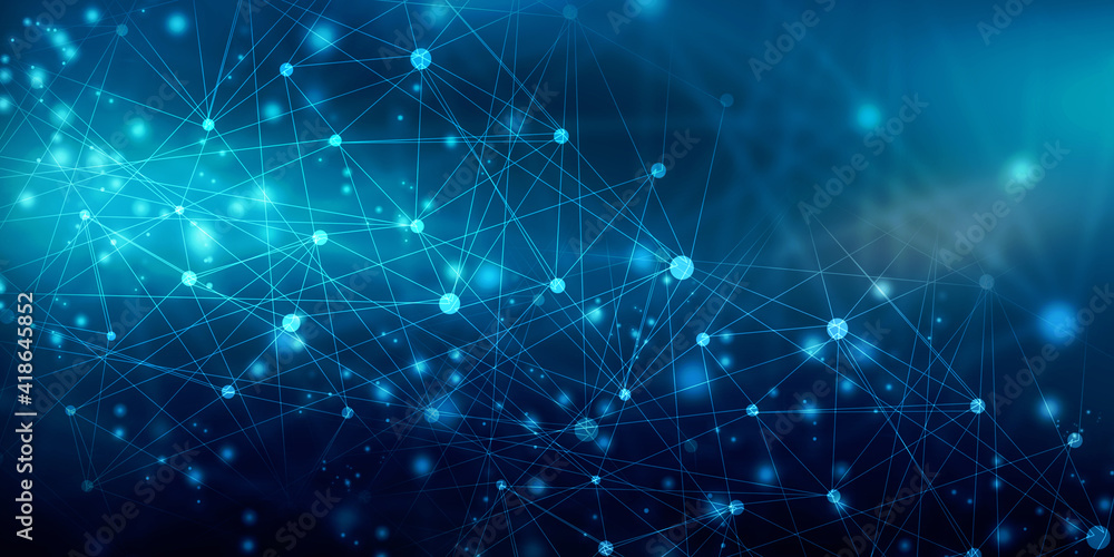 Fototapeta premium 2d illustration Abstract futuristic electronic circuit technology background 
