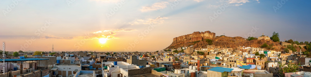 Panoramic view of Mehrangarh fort at Jodhpur, Rajasthan, India. An UNESCO World herritage.