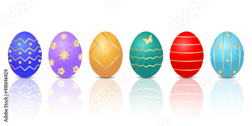 Easter eggs on a white background.