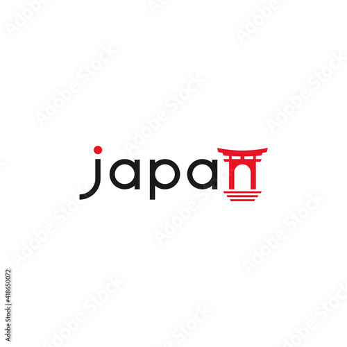 Japan text, creative logo design.