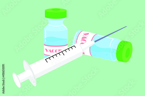 vaccine illustration with flat design style