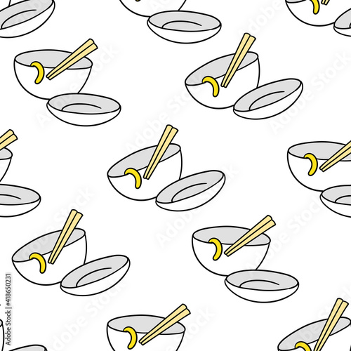 bowl of leftovers seamless pattern textile print. repeat pattern background design