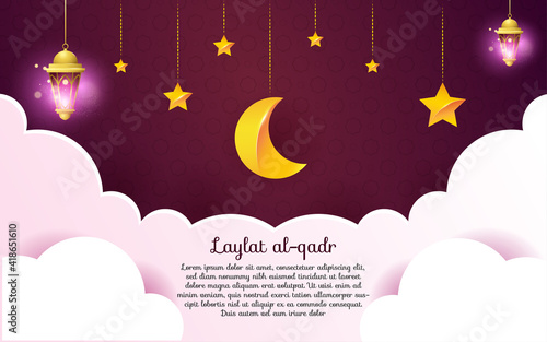 Ramadan kareem laylat al-qadr purple wallpaper background