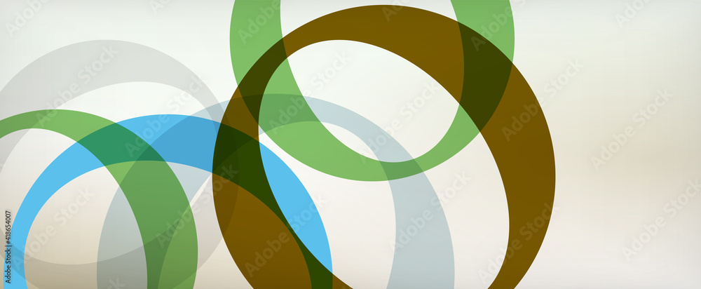 Fototapeta premium Ring geometric shapes, o letter repetition wallpaper. Abstract background for business or technology presentations, internet posters or web brochure covers