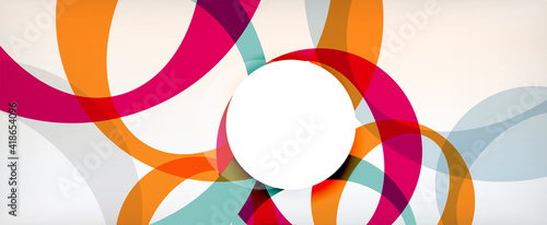 Ring geometric shapes, o letter repetition wallpaper. Abstract background for business or technology presentations, internet posters or web brochure covers