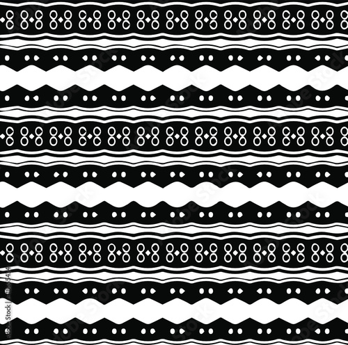 Geometric vector pattern with triangular elements. Seamless abstract ornament for wallpapers and backgrounds. Black and white patterns.