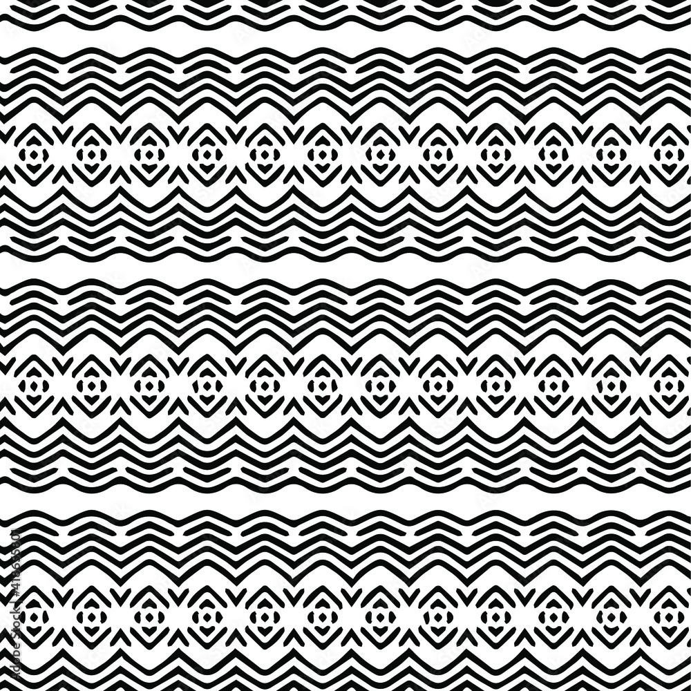 Geometric vector pattern with triangular elements. Seamless abstract ornament for wallpapers and backgrounds. Black and white patterns. Geometric vector pattern with triangular elements. Seamless abstract ornament for wallpapers and backgrounds. Black and white patterns.