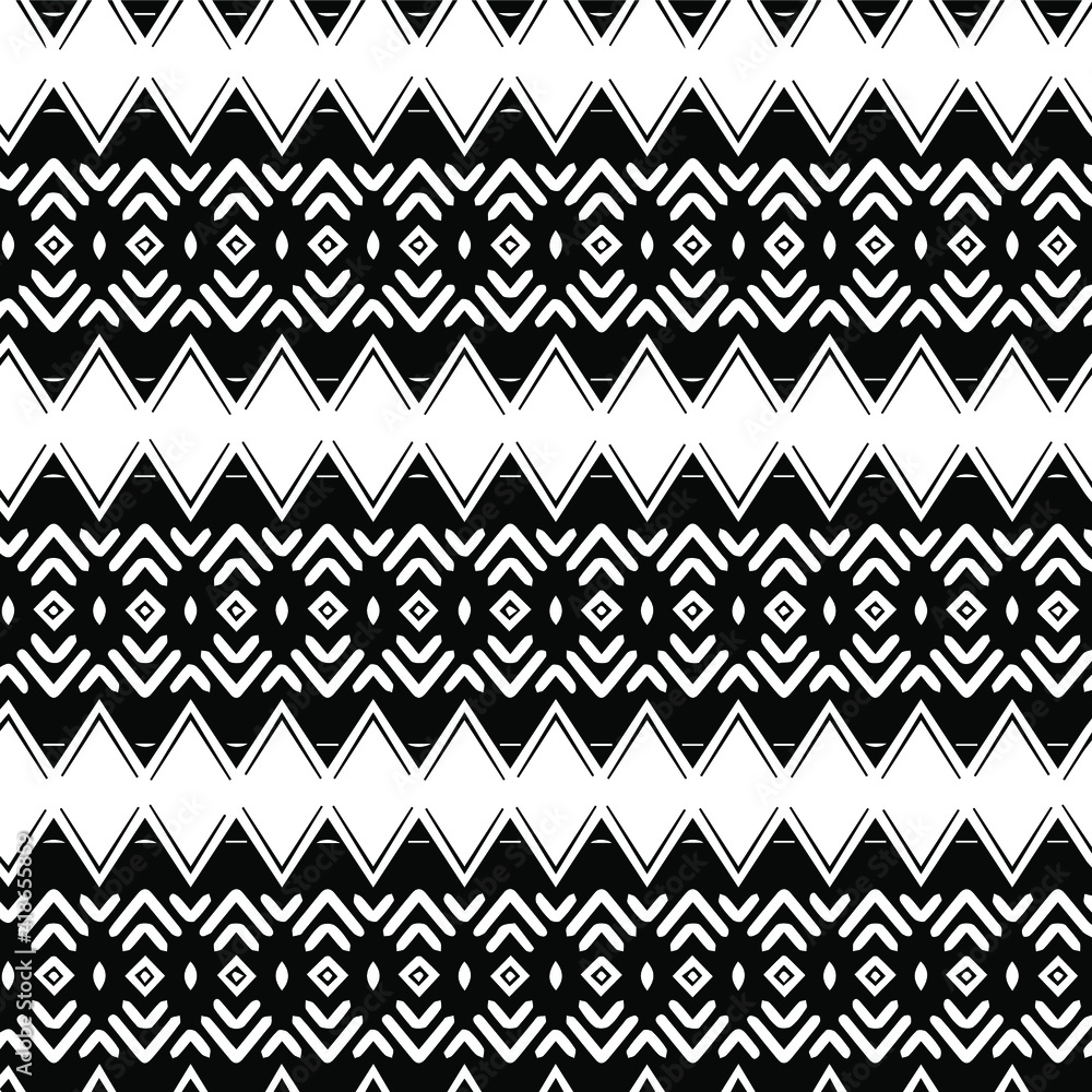 Geometric vector pattern with triangular elements. Seamless abstract ornament for wallpapers and backgrounds. Black and white patterns. Geometric vector pattern with triangular elements. Seamless abstract ornament for wallpapers and backgrounds. Black and white patterns.